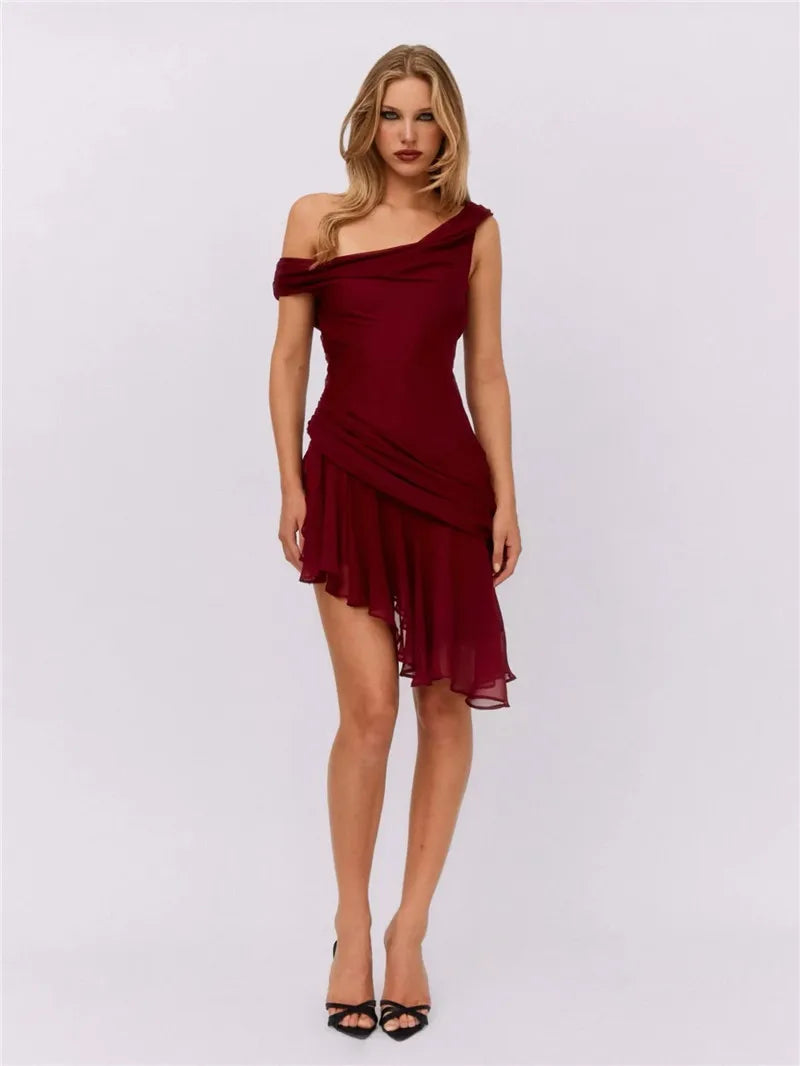 Adelia Elegant Drape Dress