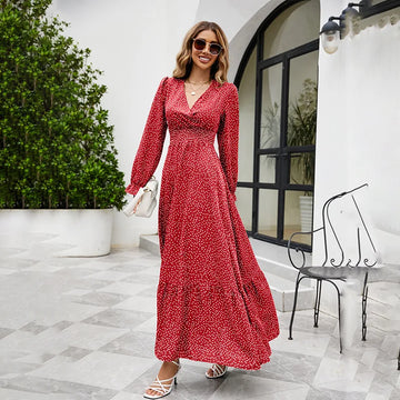 Adele Polka Dot Maxi Dress